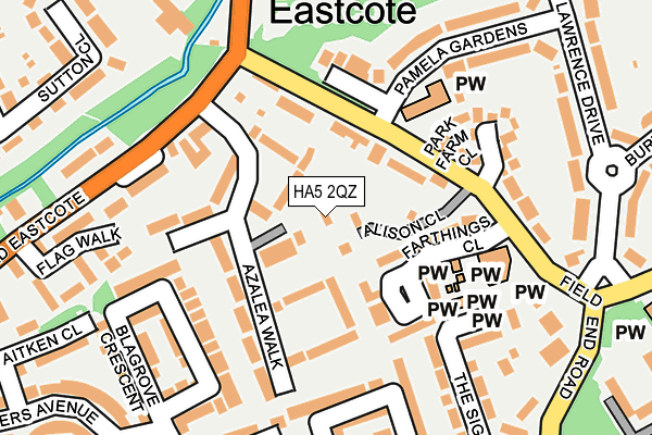 HA5 2QZ map - OS OpenMap – Local (Ordnance Survey)