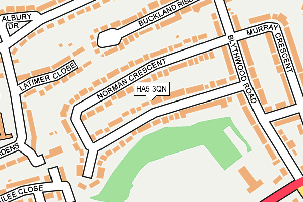 HA5 3QN map - OS OpenMap – Local (Ordnance Survey) HA5 3QN map - OS OpenMap – Local (Ordnance Survey)