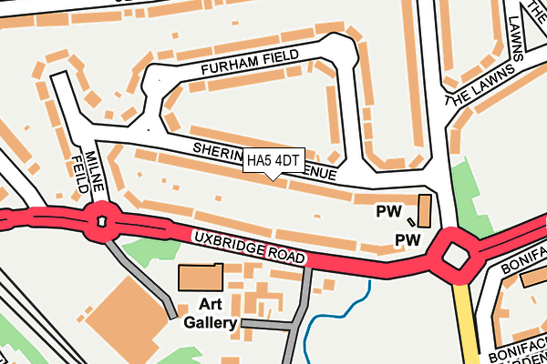 HA5 4DT map - OS OpenMap – Local (Ordnance Survey)