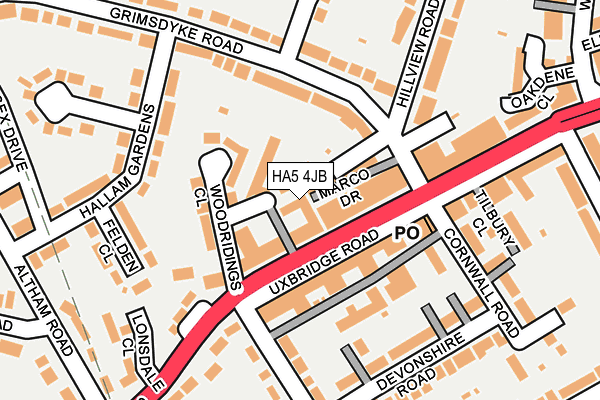 HA5 4JB map - OS OpenMap – Local (Ordnance Survey) HA5 4JB map - OS OpenMap – Local (Ordnance Survey)