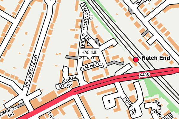 HA5 4JL map - OS OpenMap – Local (Ordnance Survey)
