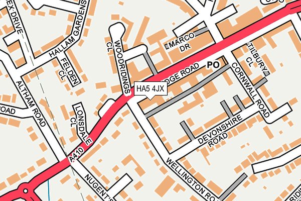 HA5 4JX map - OS OpenMap – Local (Ordnance Survey) HA5 4JX map - OS OpenMap – Local (Ordnance Survey)