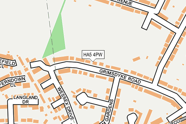 HA5 4PW map - OS OpenMap – Local (Ordnance Survey) HA5 4PW map - OS OpenMap – Local (Ordnance Survey)