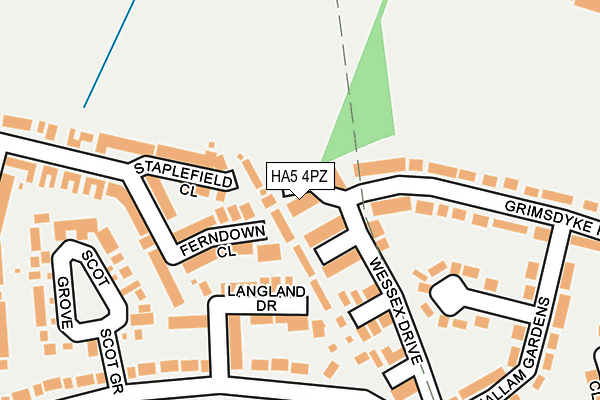 HA5 4PZ map - OS OpenMap – Local (Ordnance Survey) HA5 4PZ map - OS OpenMap – Local (Ordnance Survey)