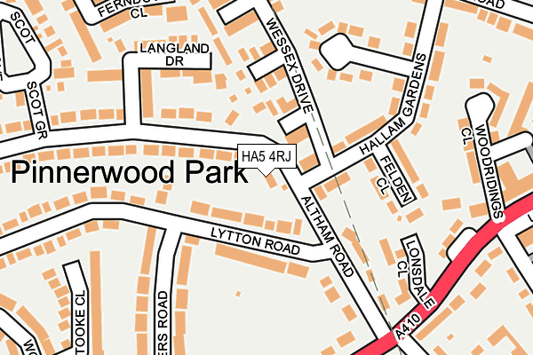 HA5 4RJ map - OS OpenMap – Local (Ordnance Survey) HA5 4RJ map - OS OpenMap – Local (Ordnance Survey)