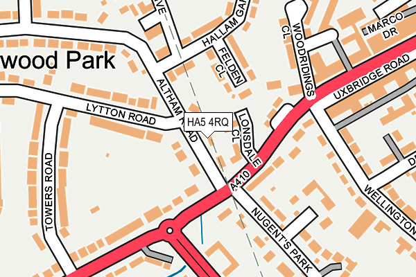 HA5 4RQ map - OS OpenMap – Local (Ordnance Survey) HA5 4RQ map - OS OpenMap – Local (Ordnance Survey)