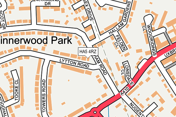 HA5 4RZ map - OS OpenMap – Local (Ordnance Survey) HA5 4RZ map - OS OpenMap – Local (Ordnance Survey)