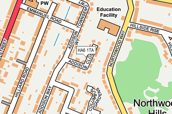 HA6 1TA map - OS OpenMap – Local (Ordnance Survey) HA6 1TA map - OS OpenMap – Local (Ordnance Survey)