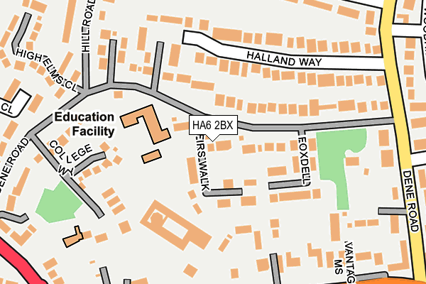 HA6 2BX map - OS OpenMap – Local (Ordnance Survey) HA6 2BX map - OS OpenMap – Local (Ordnance Survey)