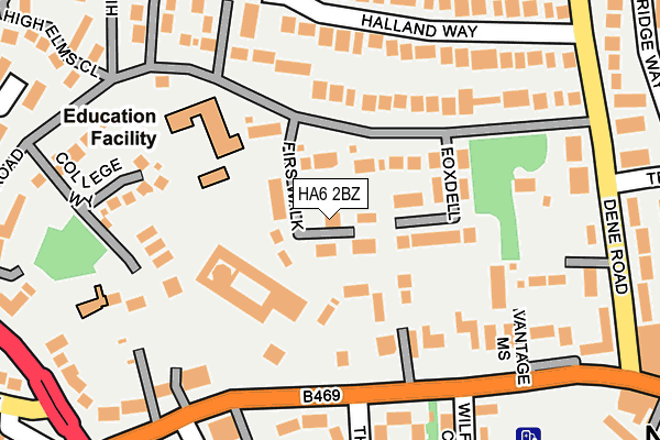 HA6 2BZ map - OS OpenMap – Local (Ordnance Survey) HA6 2BZ map - OS OpenMap – Local (Ordnance Survey)