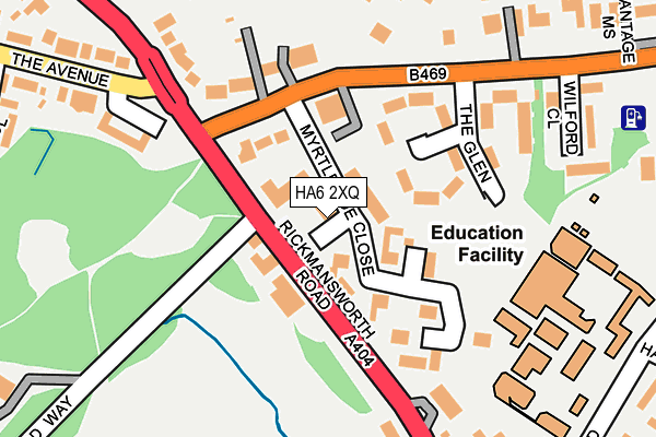 HA6 2XQ map - OS OpenMap – Local (Ordnance Survey)