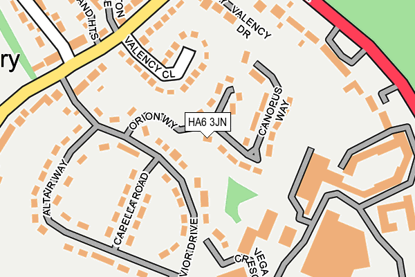 HA6 3JN map - OS OpenMap – Local (Ordnance Survey) HA6 3JN map - OS OpenMap – Local (Ordnance Survey)