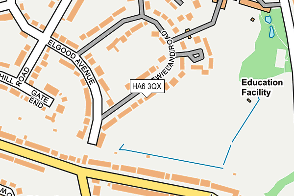 HA6 3QX map - OS OpenMap – Local (Ordnance Survey) HA6 3QX map - OS OpenMap – Local (Ordnance Survey)