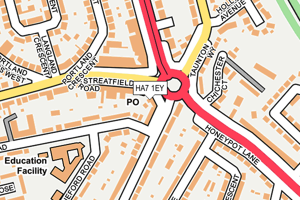 HA7 1EY map - OS OpenMap – Local (Ordnance Survey) HA7 1EY map - OS OpenMap – Local (Ordnance Survey)
