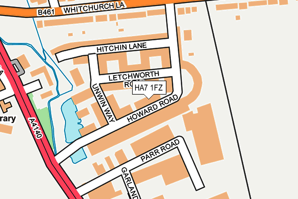 HA7 1FZ map - OS OpenMap – Local (Ordnance Survey)