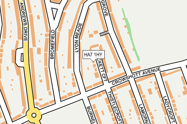 HA7 1HY map - OS OpenMap – Local (Ordnance Survey)