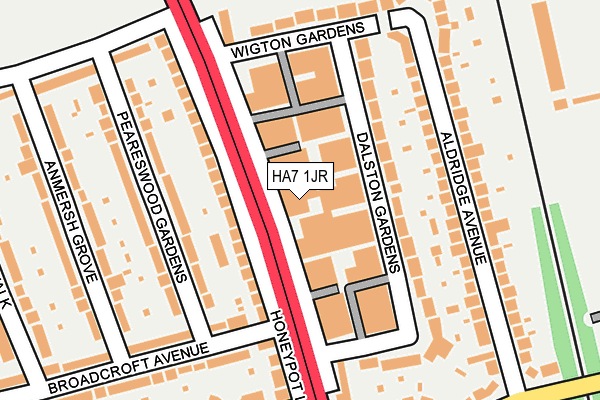 HA7 1JR map - OS OpenMap – Local (Ordnance Survey)