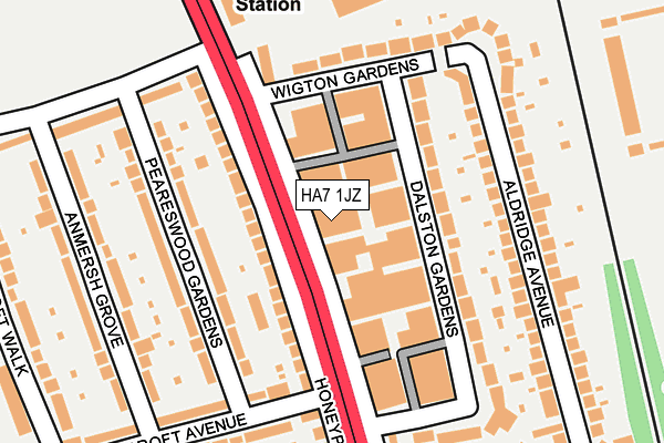 HA7 1JZ map - OS OpenMap – Local (Ordnance Survey) HA7 1JZ map - OS OpenMap – Local (Ordnance Survey)