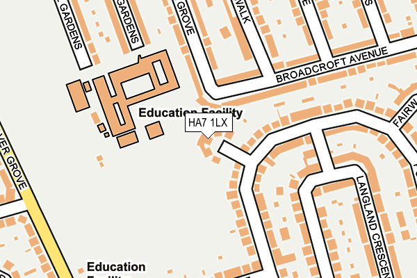 HA7 1LX map - OS OpenMap – Local (Ordnance Survey)