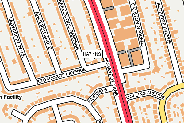 HA7 1NS map - OS OpenMap – Local (Ordnance Survey) HA7 1NS map - OS OpenMap – Local (Ordnance Survey)