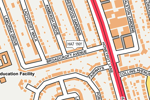HA7 1NY map - OS OpenMap – Local (Ordnance Survey) HA7 1NY map - OS OpenMap – Local (Ordnance Survey)