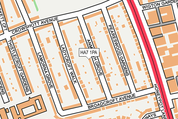 HA7 1PA map - OS OpenMap – Local (Ordnance Survey)
