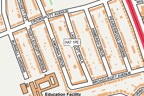 HA7 1PE map - OS OpenMap – Local (Ordnance Survey) HA7 1PE map - OS OpenMap – Local (Ordnance Survey)