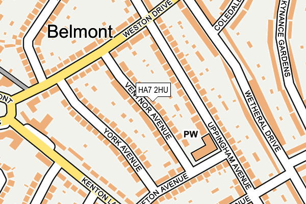 HA7 2HU map - OS OpenMap – Local (Ordnance Survey)