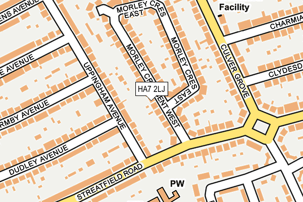 HA7 2LJ map - OS OpenMap – Local (Ordnance Survey)