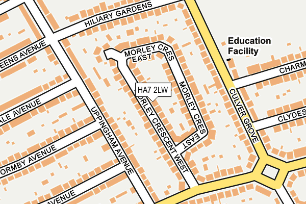 HA7 2LW map - OS OpenMap – Local (Ordnance Survey)