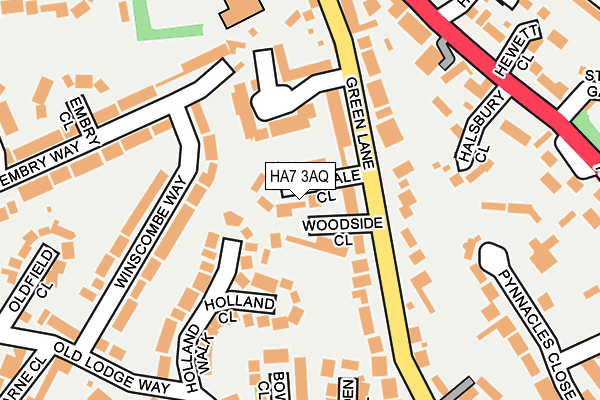 HA7 3AQ map - OS OpenMap – Local (Ordnance Survey) HA7 3AQ map - OS OpenMap – Local (Ordnance Survey)