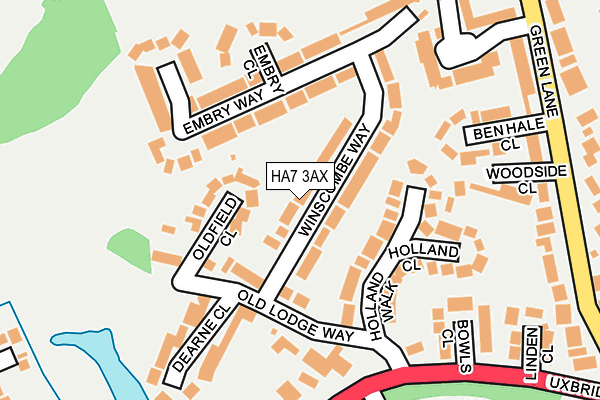 HA7 3AX map - OS OpenMap – Local (Ordnance Survey)