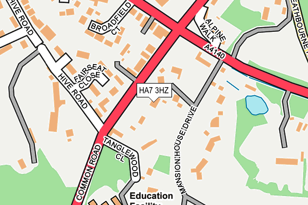 HA7 3HZ map - OS OpenMap – Local (Ordnance Survey)