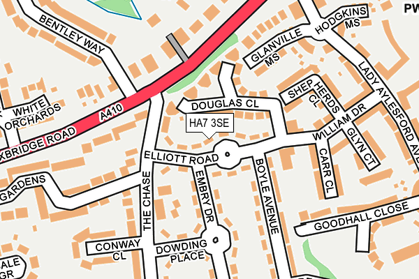 HA7 3SE map - OS OpenMap – Local (Ordnance Survey) HA7 3SE map - OS OpenMap – Local (Ordnance Survey)