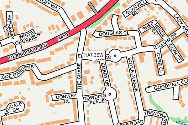 HA7 3SW map - OS OpenMap – Local (Ordnance Survey)