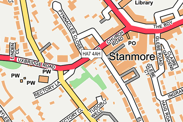 HA7 4AH map - OS OpenMap – Local (Ordnance Survey)