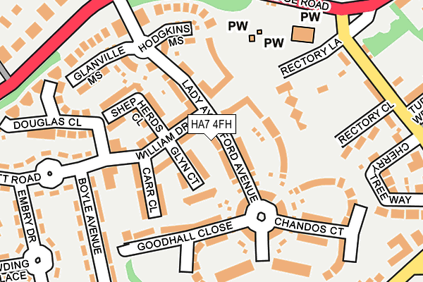 HA7 4FH map - OS OpenMap – Local (Ordnance Survey) HA7 4FH map - OS OpenMap – Local (Ordnance Survey)