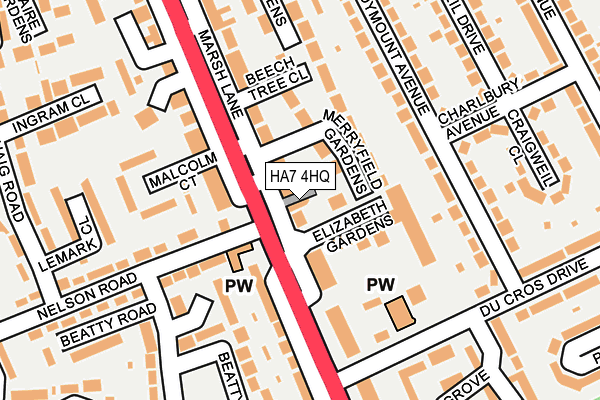 HA7 4HQ map - OS OpenMap – Local (Ordnance Survey)