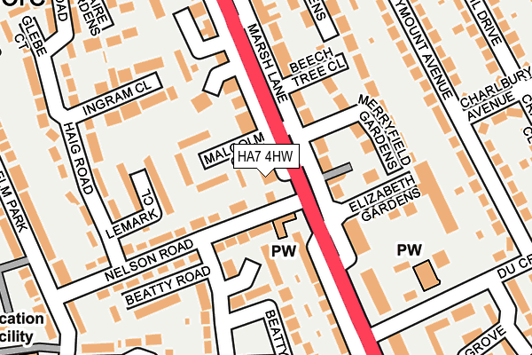 HA7 4HW map - OS OpenMap – Local (Ordnance Survey) HA7 4HW map - OS OpenMap – Local (Ordnance Survey)