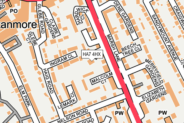 HA7 4HX map - OS OpenMap – Local (Ordnance Survey) HA7 4HX map - OS OpenMap – Local (Ordnance Survey)