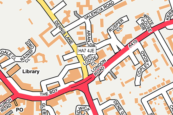 HA7 4JE map - OS OpenMap – Local (Ordnance Survey) HA7 4JE map - OS OpenMap – Local (Ordnance Survey)