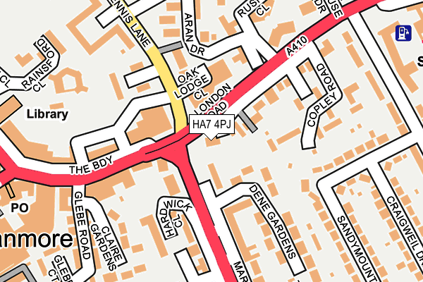 HA7 4PJ map - OS OpenMap – Local (Ordnance Survey) HA7 4PJ map - OS OpenMap – Local (Ordnance Survey)