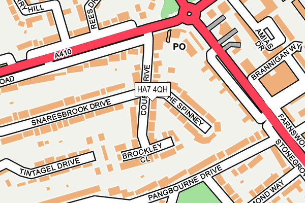 HA7 4QH map - OS OpenMap – Local (Ordnance Survey) HA7 4QH map - OS OpenMap – Local (Ordnance Survey)