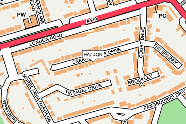 HA7 4QN map - OS OpenMap – Local (Ordnance Survey) HA7 4QN map - OS OpenMap – Local (Ordnance Survey)