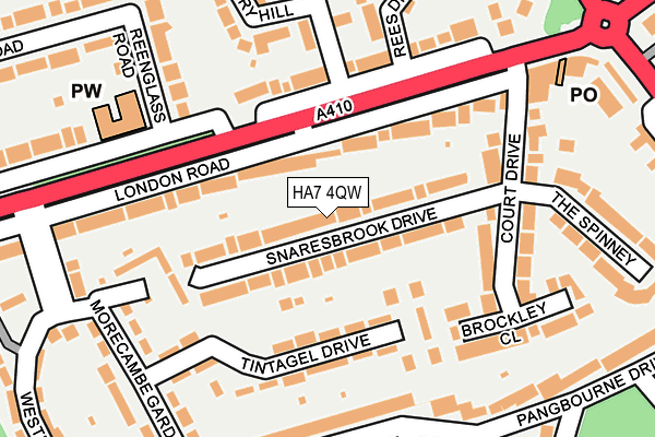 HA7 4QW map - OS OpenMap – Local (Ordnance Survey) HA7 4QW map - OS OpenMap – Local (Ordnance Survey)