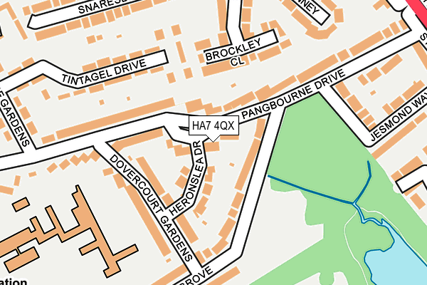 HA7 4QX map - OS OpenMap – Local (Ordnance Survey) HA7 4QX map - OS OpenMap – Local (Ordnance Survey)