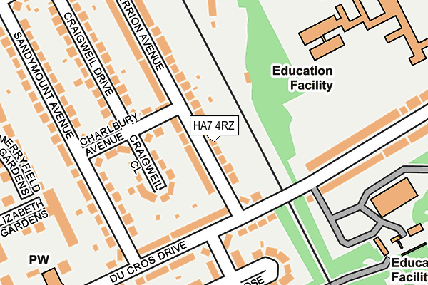 HA7 4RZ map - OS OpenMap – Local (Ordnance Survey) HA7 4RZ map - OS OpenMap – Local (Ordnance Survey)