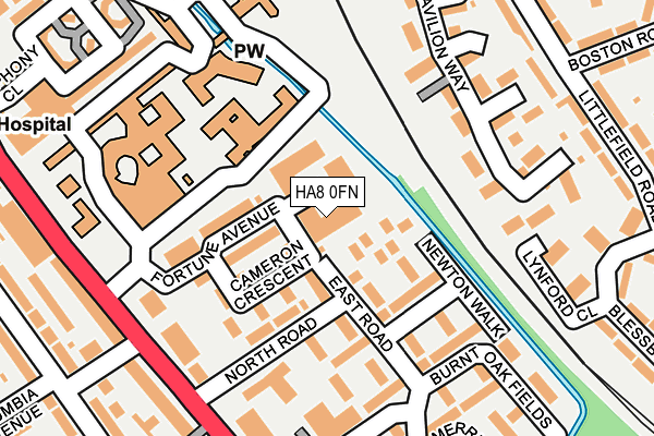 HA8 0FN map - OS OpenMap – Local (Ordnance Survey) HA8 0FN map - OS OpenMap – Local (Ordnance Survey)