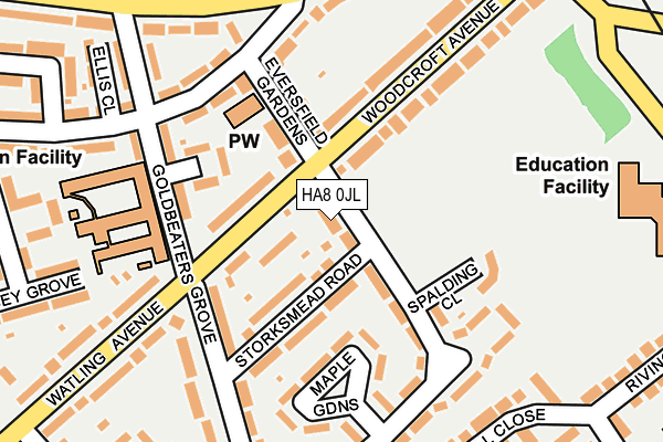 HA8 0JL map - OS OpenMap – Local (Ordnance Survey) HA8 0JL map - OS OpenMap – Local (Ordnance Survey)