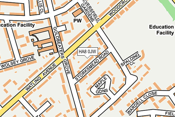 HA8 0JW map - OS OpenMap – Local (Ordnance Survey) HA8 0JW map - OS OpenMap – Local (Ordnance Survey)